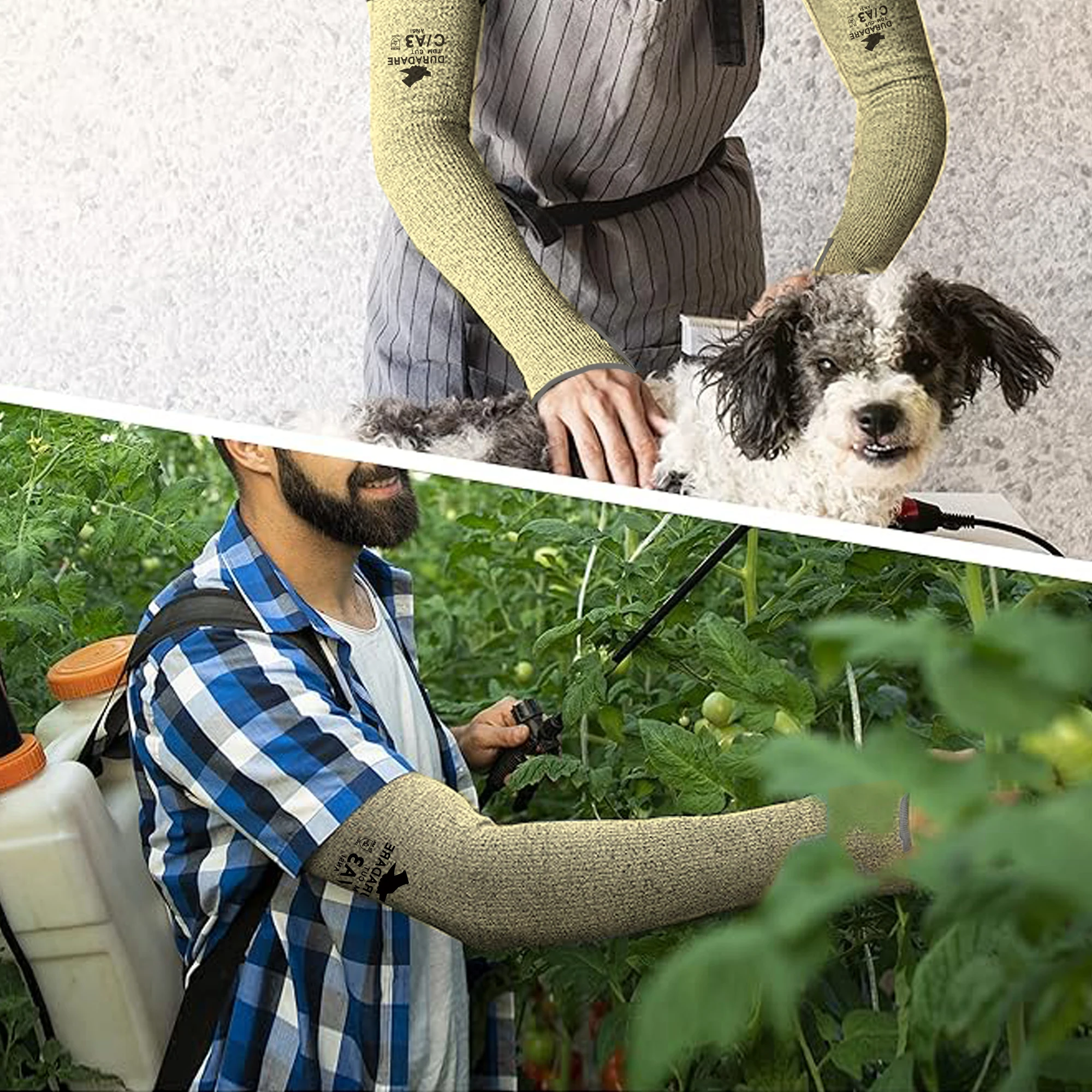 1 Pair Anti-Cut Kevlar Sleeves,44cm/17.3in,Made with Aramid Fiber, for Cut Proof and Heat Resistant Welding,Gardening Work.