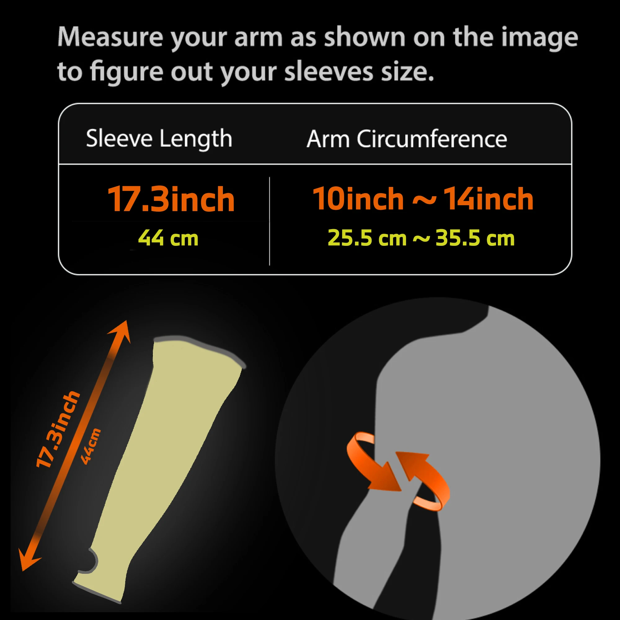 1 Pair Anti-Cut Kevlar Sleeves,44cm/17.3in,Made with Aramid Fiber, for Cut Proof and Heat Resistant Welding,Gardening Work.