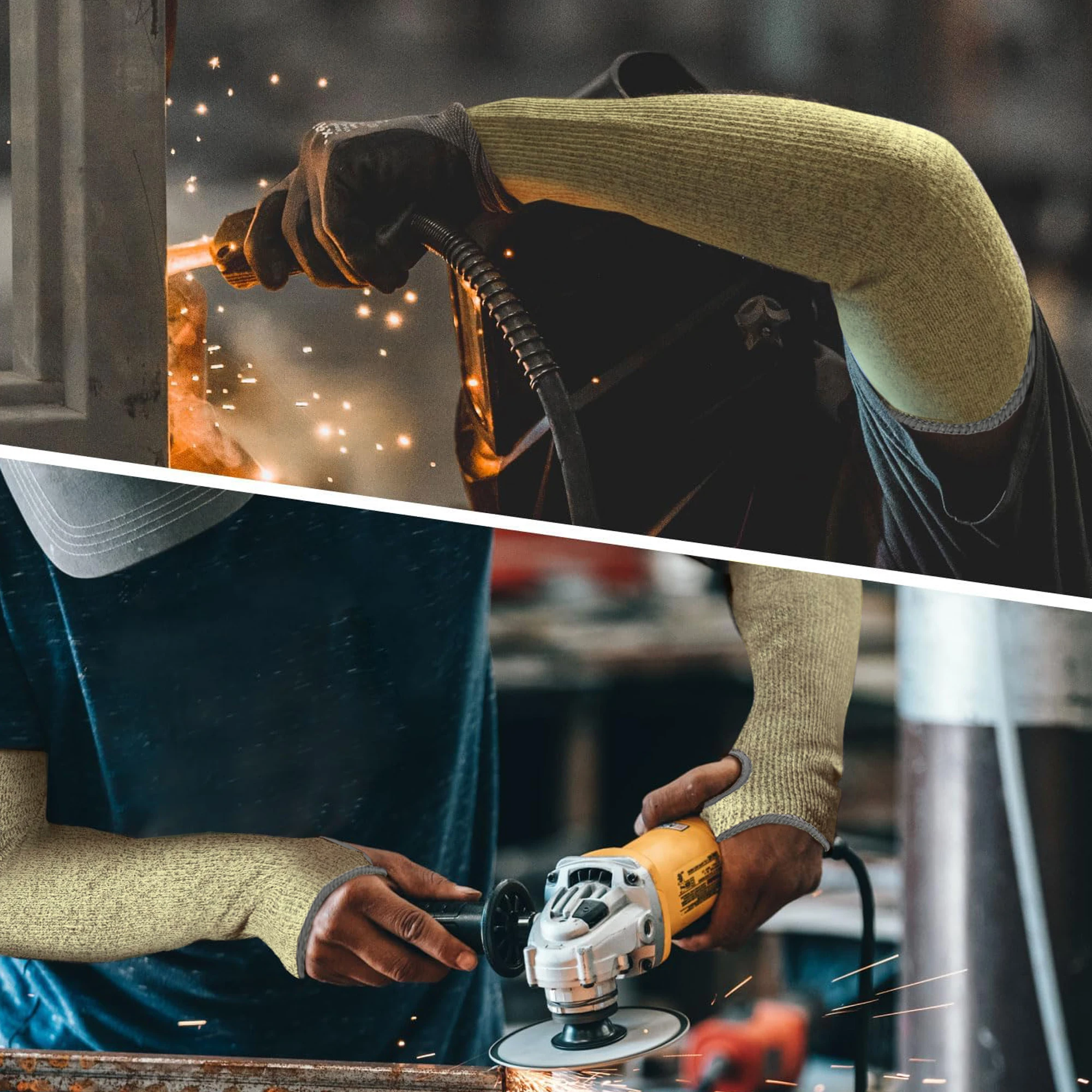1 Pair Anti-Cut Kevlar Sleeves,44cm/17.3in,Made with Aramid Fiber, for Cut Proof and Heat Resistant Welding,Gardening Work.
