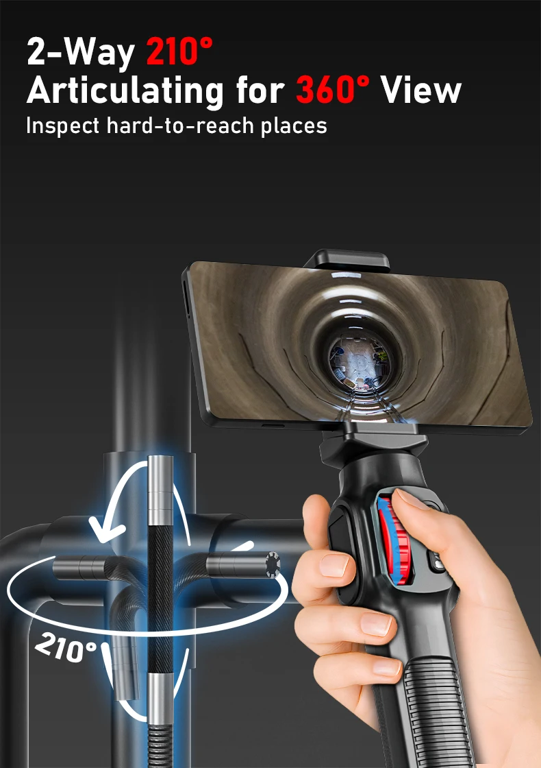 Articulated Boroscope Video Channel Endoscopic Inspection Endoscope Camera Head 3.9/6mm For Automotive Inspections With ISO Andr