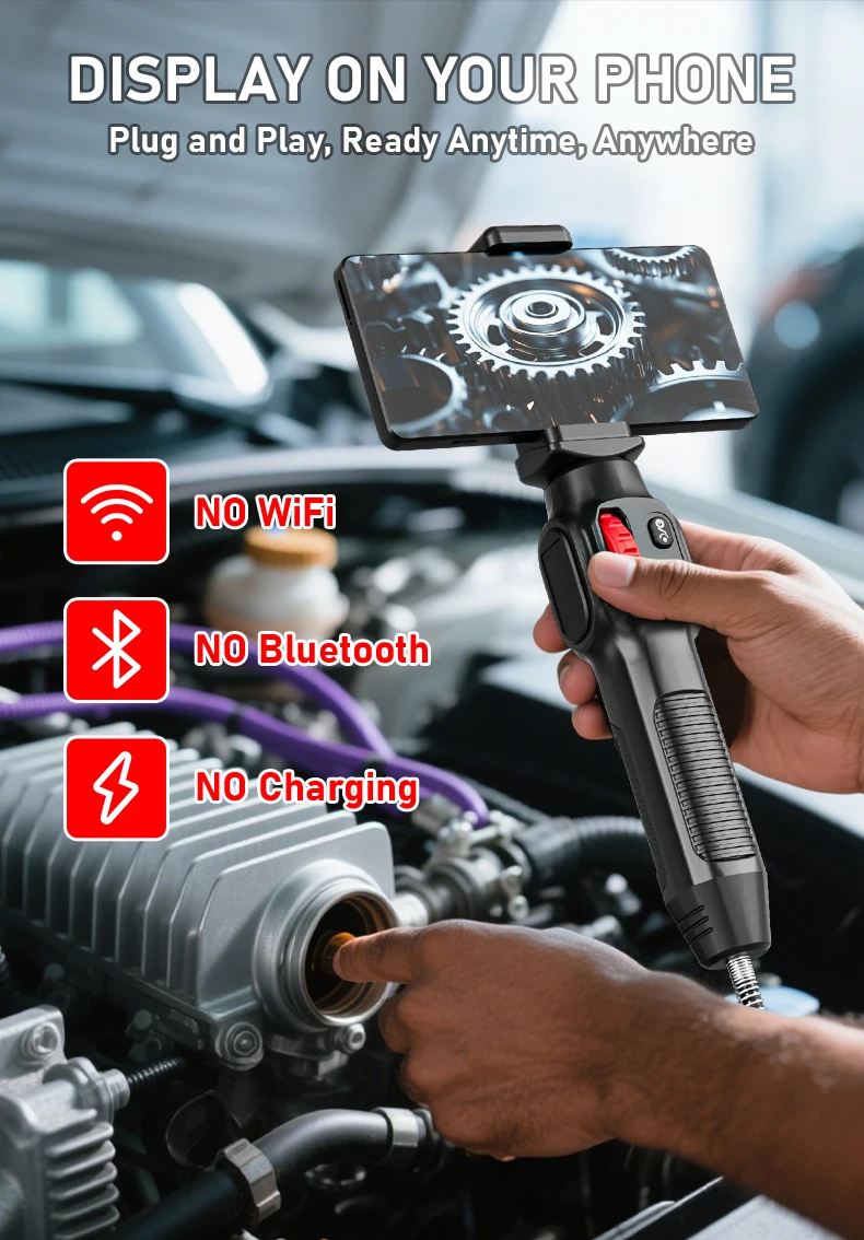 Articulated Boroscope Video Channel Endoscopic Inspection Endoscope Camera Head 3.9/6mm For Automotive Inspections With ISO Andr