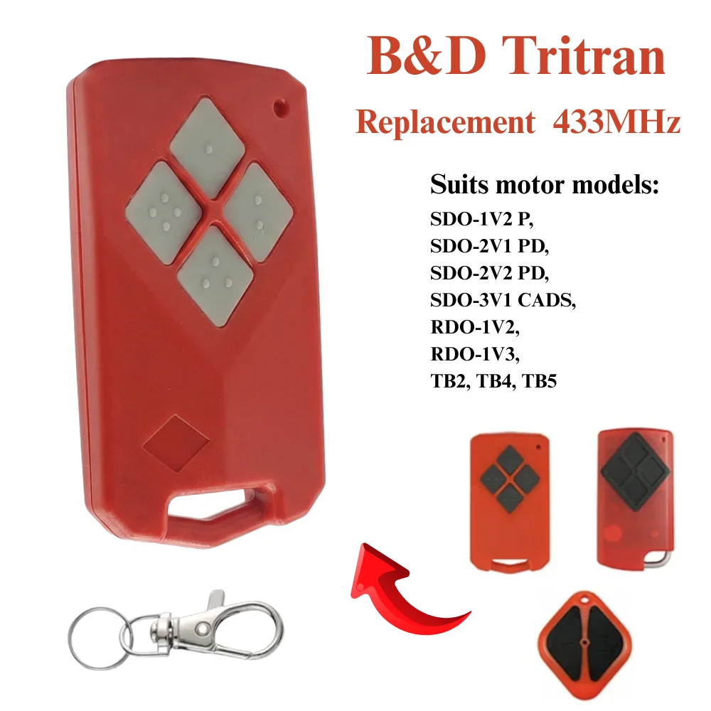 Roll A Door for B&D Tritran TB5 433mhz Garage Door Remote BND TB5V2 for B&D SDO-4V1 3V1 CAD 2V1 1V2 P Roller Garage Door Motor
