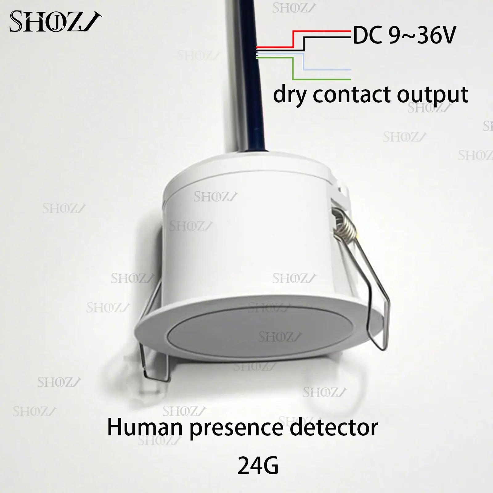 24G Microwave Human Presence Sensor, Dry Contact Signal Output Movement Detector with BT App Adjustment for Smart Control