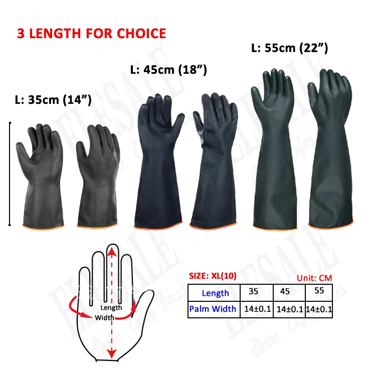 35-55cm Heavy Duty Waterproof Latex Gloves Chemical Resistant Acid Oil Resistant For Home Industry Factory Work Safety Gloves
