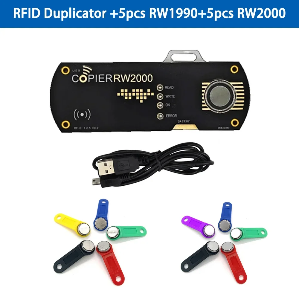 RW2000 TM RFID Duplicator Copier Copiers RW2000 Copy Keys Tag Cards 125Khz RFID Reader Writer-ABPS