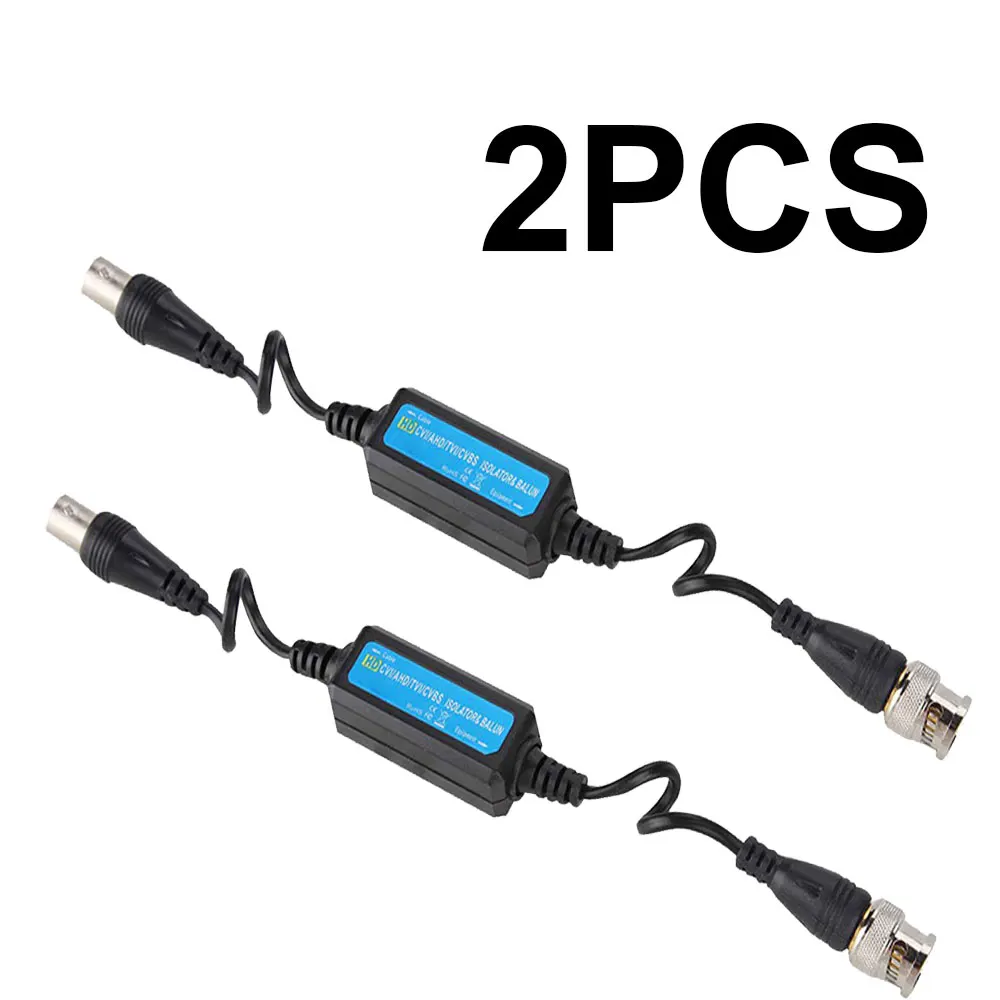HD-TVI/HD-CVI/AHD/Analog CVBS Passive Coaxial Video Ground Loop Isolator Built-in Video Balun 2PCS for CCTV Cameras