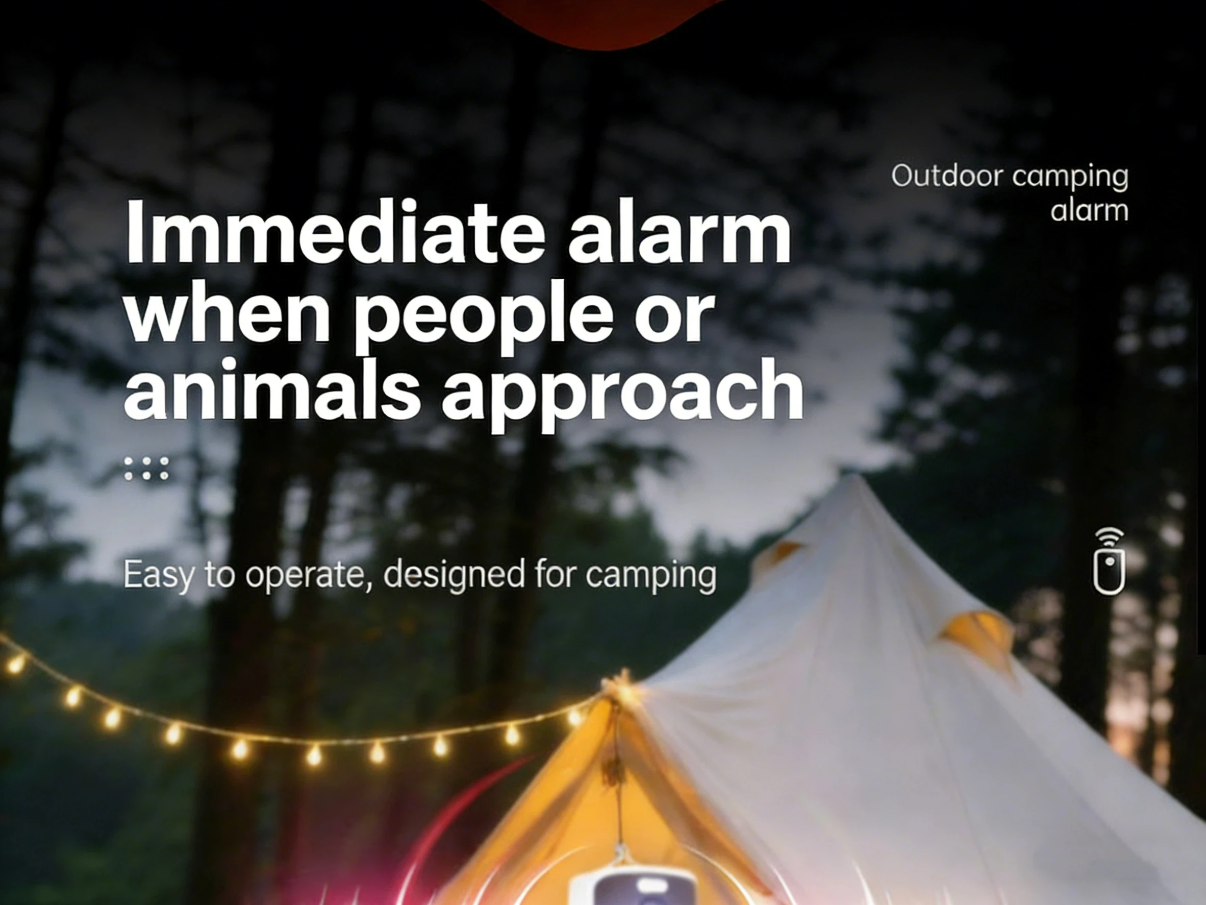 Outdoor Tent Anti-Wolf and Anti-Theft Alarm, Camping Security Electronic Sentinel, Remote Control Infrared Human Body Sensor