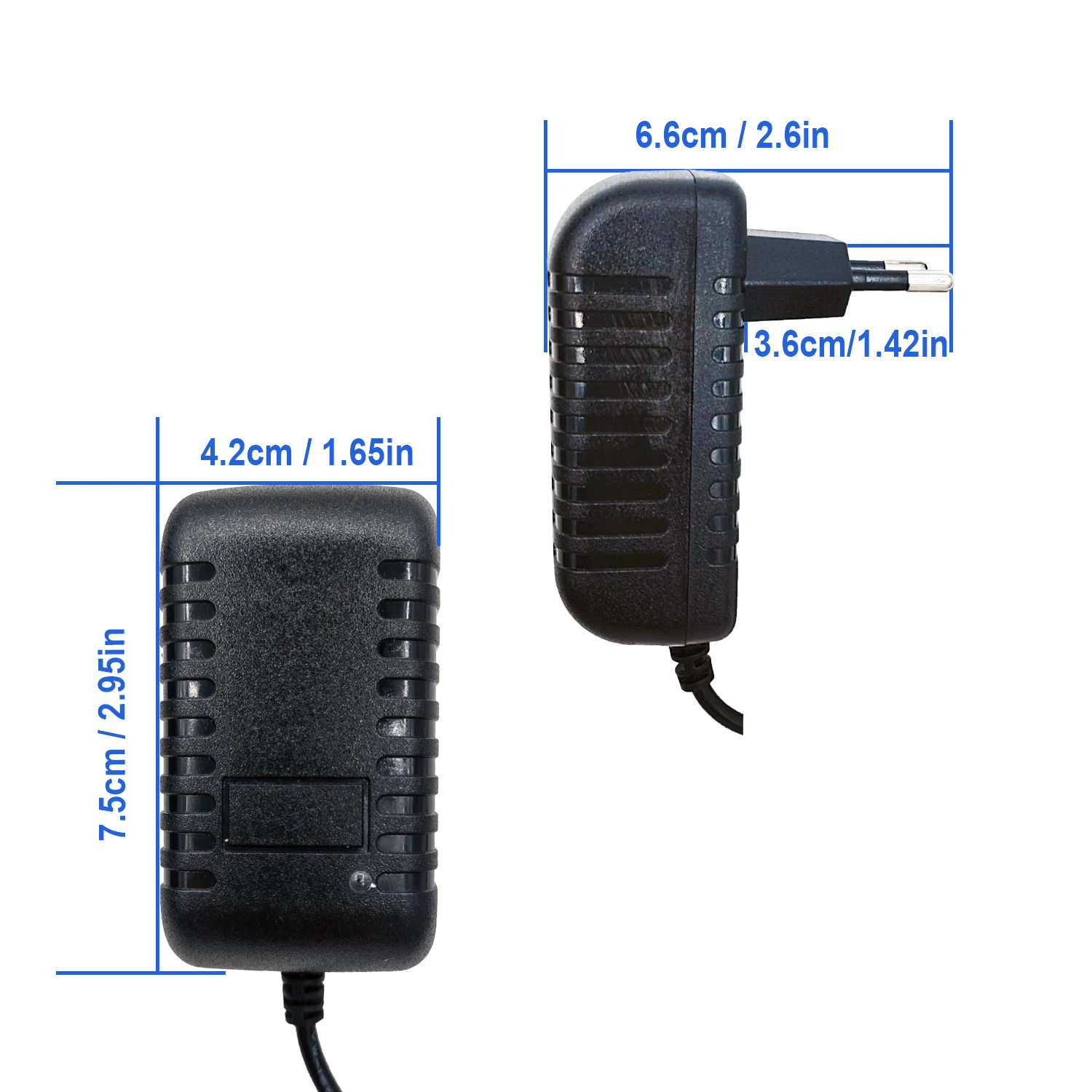 2pcs Power Adapter EU Plug AC 100-240V Input DC 12V 2A Output Supply Charger Universal Adapter for CCTV Camera DVR Router LED