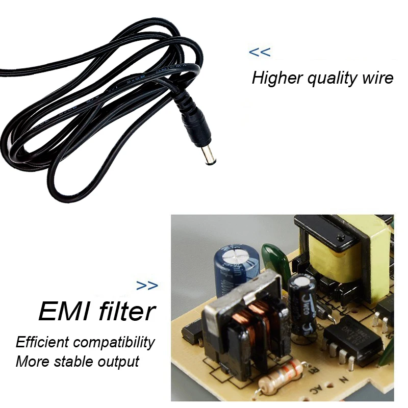 2pcs Power Adapter EU Plug AC 100-240V Input DC 12V 2A Output Supply Charger Universal Adapter for CCTV Camera DVR Router LED