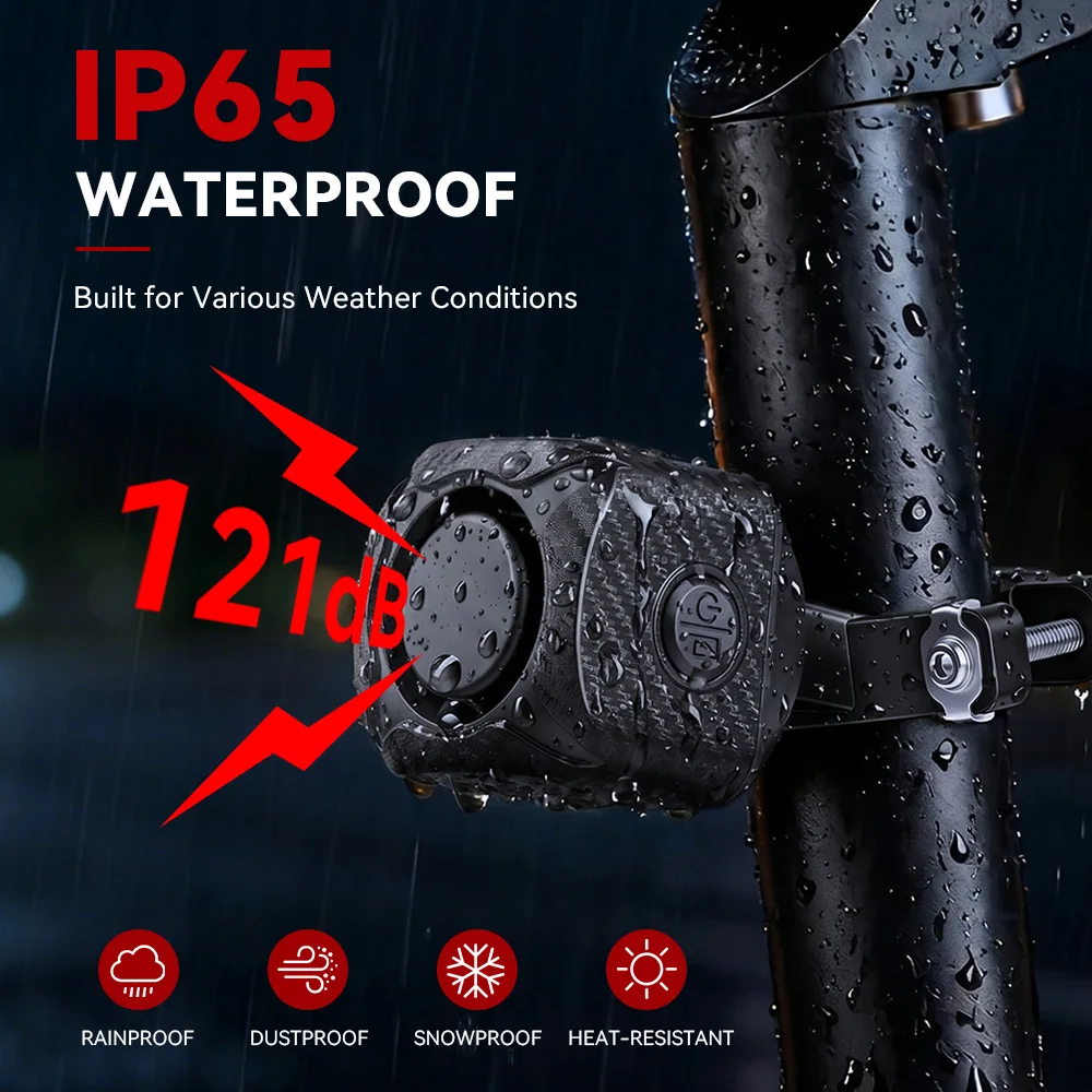 Awapow One/Two Way Vibration Alarm Wireless for Motorcycle Bicycle Bike Car Carbon Fiber Alarm Recharge 121dB Anti-theft Sensor