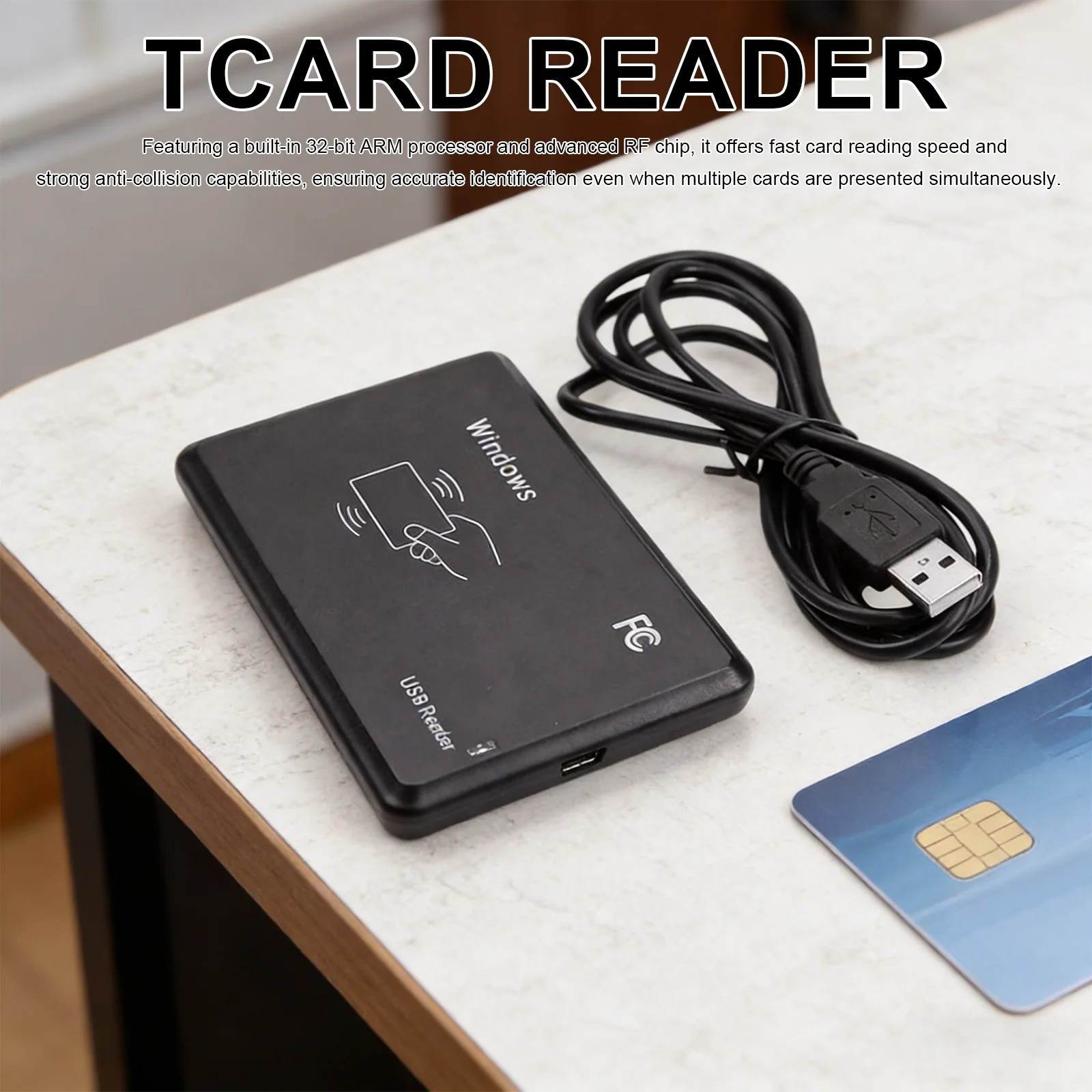 NFC Reader with USB Interface Access Control Encrypted Programmer with LED Indicator/Buzzer Compatible for Windows Linux MacOS