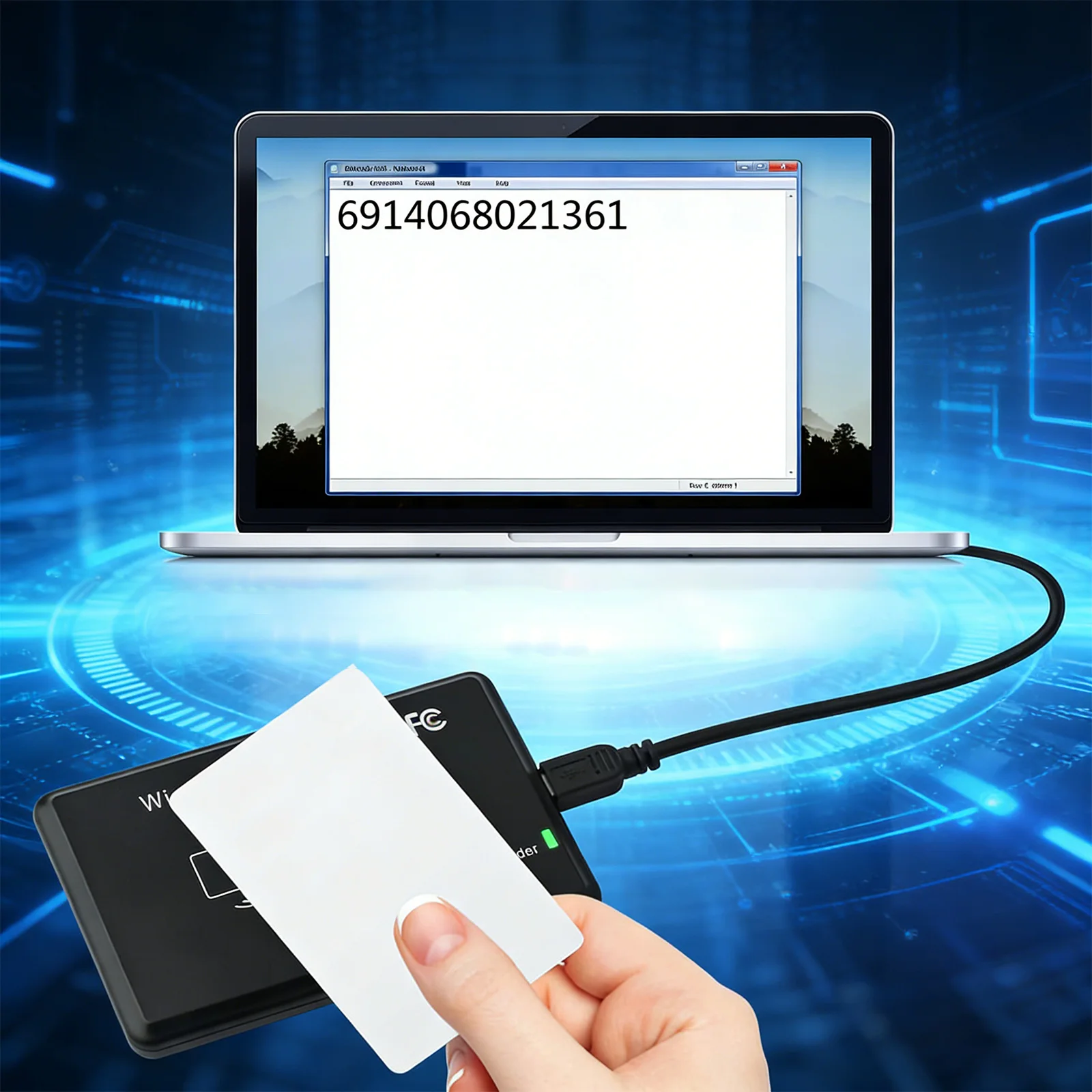 NFC Reader with USB Interface Access Control Encrypted Programmer with LED Indicator/Buzzer Compatible for Windows Linux MacOS
