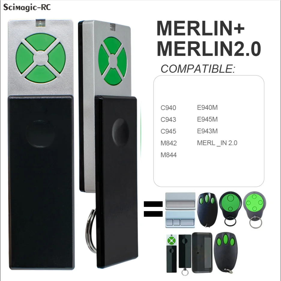 1-20Pcs Premium Garage Door Remote Control For Merlin E950M E960M C945 C943 C940 CM128 CM842 Gate Opener 433.30 434.54 433.92MHz