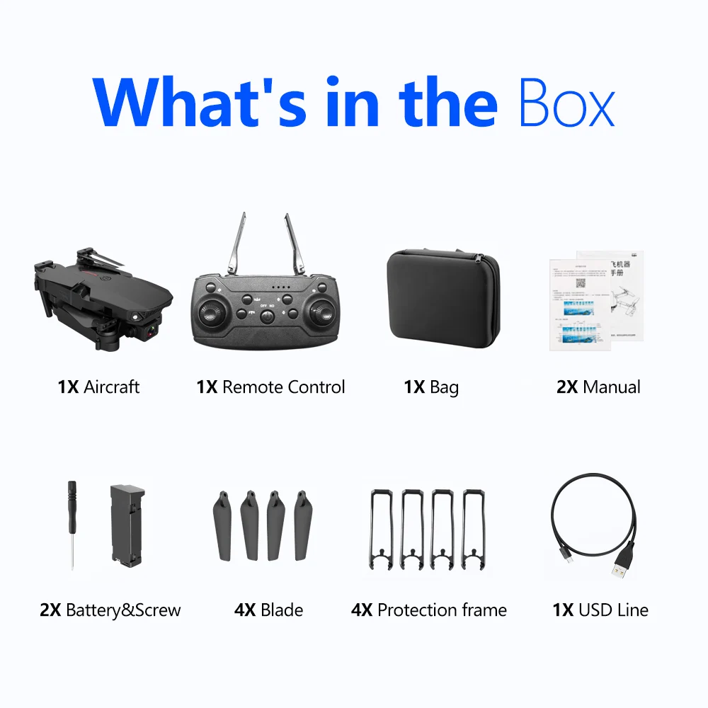 One-click New Drone E88 UAV 360-degree Rotating Folding MINI Remote Control WIFI Aerial Photography Quadcopter Toy Helicopter