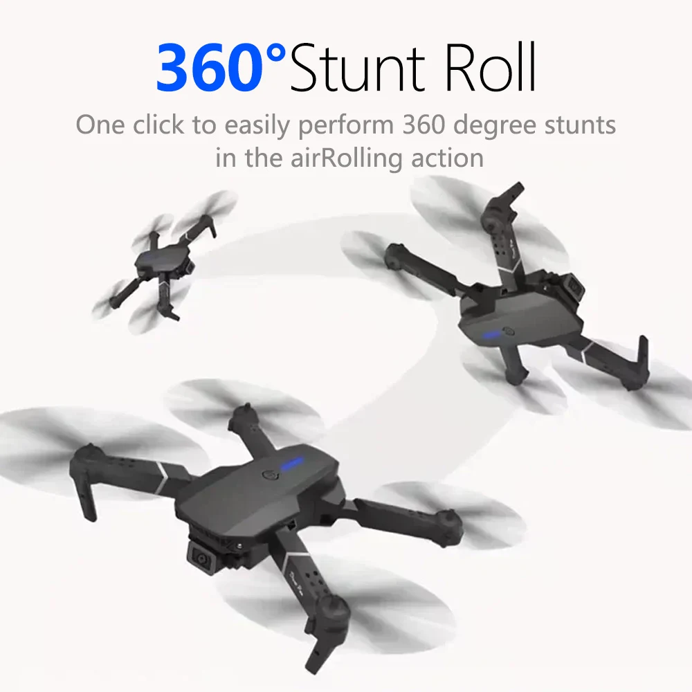One-click New Drone E88 UAV 360-degree Rotating Folding MINI Remote Control WIFI Aerial Photography Quadcopter Toy Helicopter