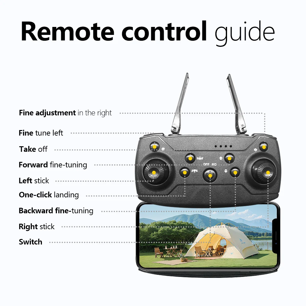 One-click New Drone E88 UAV 360-degree Rotating Folding MINI Remote Control WIFI Aerial Photography Quadcopter Toy Helicopter