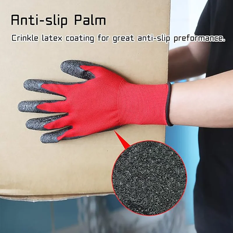Crinkled Anti-Slip Gloves, Anti-Skid Labor Protection Gloves, Work Gloves. High Grip, Wear-Resistant & Anti-Slip