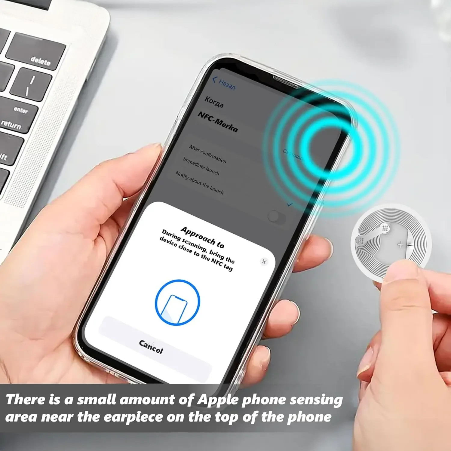 13.56MHz NTAG215 NFC Tag Stickers ISO14443A Self Adhesive RFID Labels Compatible All NFC Enabled Phones Rewritable NFC Sticker