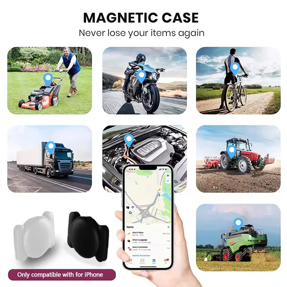 Android Smart GPS Tracker with Strong Magnetic Silicone Protective Case For Google Find Hub Device Tracker Luggage Key Tracking