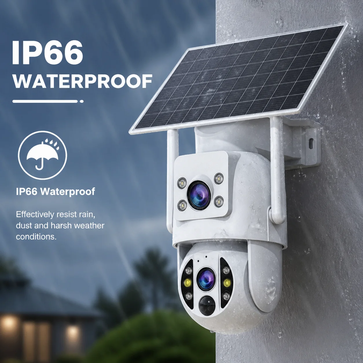 JOOAN 4K Outdoor Solar WiFi Camera Dual Lens Motion Detection Night Vision Low Power Battery IP Camera CCTV Security Protection