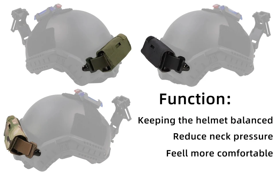 BOOIU Helmet Counterweight Tactical Helmet Balancing Weight Bag Counterbalance W/5 Counter Blocks for OPS Fast PJ MH Accessories