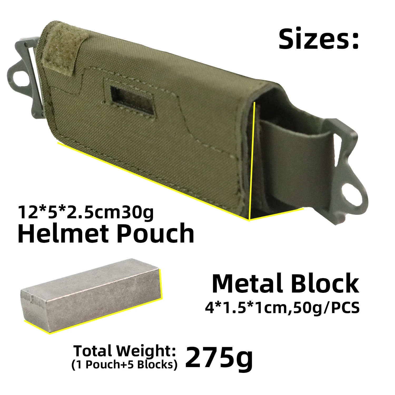 BOOIU Helmet Counterweight Tactical Helmet Balancing Weight Bag Counterbalance W/5 Counter Blocks for OPS Fast PJ MH Accessories