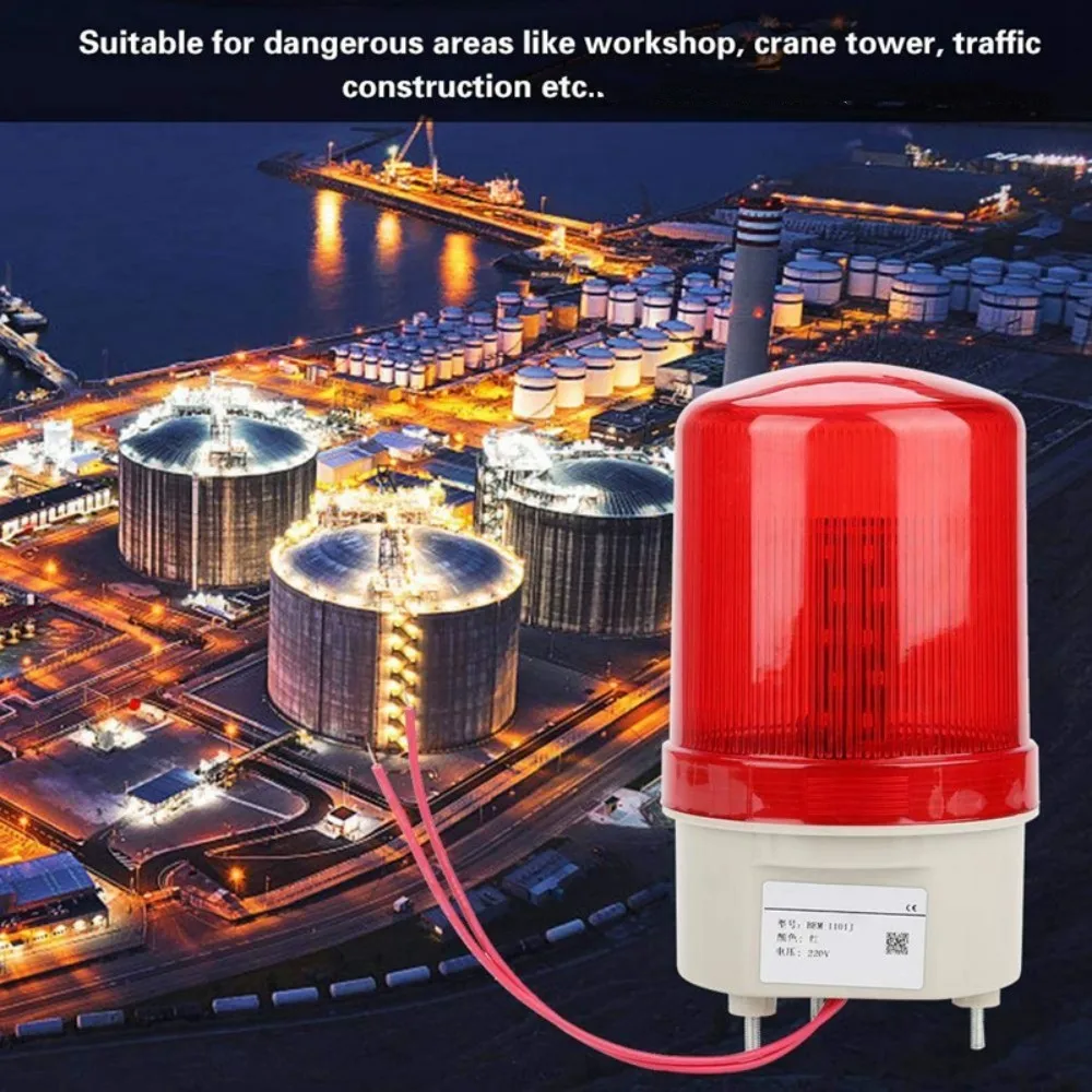 12V/24V/220V AC DC Outdoor LED Signal Alarm Light Strobe Flashing Emergency Warning Lamp Wall Mount for Automatic Gate Opener