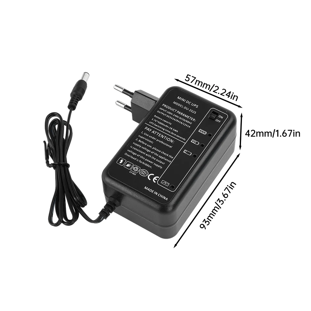 Portable Mini UPS AC 100-240V to DC 5V 9V 12V For Modem CCTV Camera Wi-Fi Router Amplifier LED Strip Panel Amplifier EU/US Plug