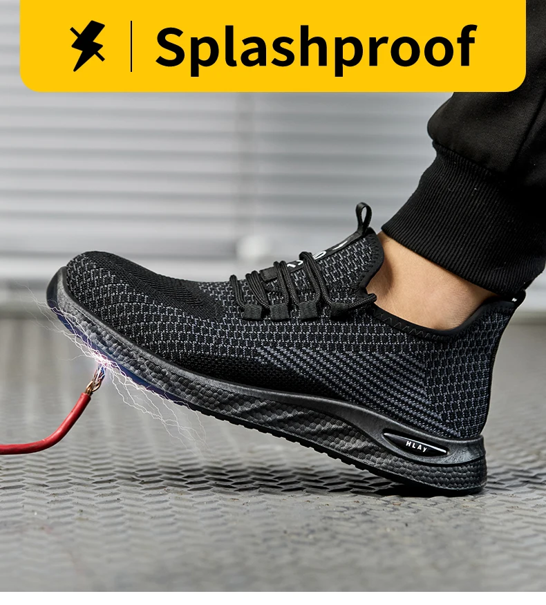Men's Safety Shoes, Breathable Work Sports Shoes, Puncture and Smash Resistant Work Boots, Safety Protective Shoes Tactical Boot