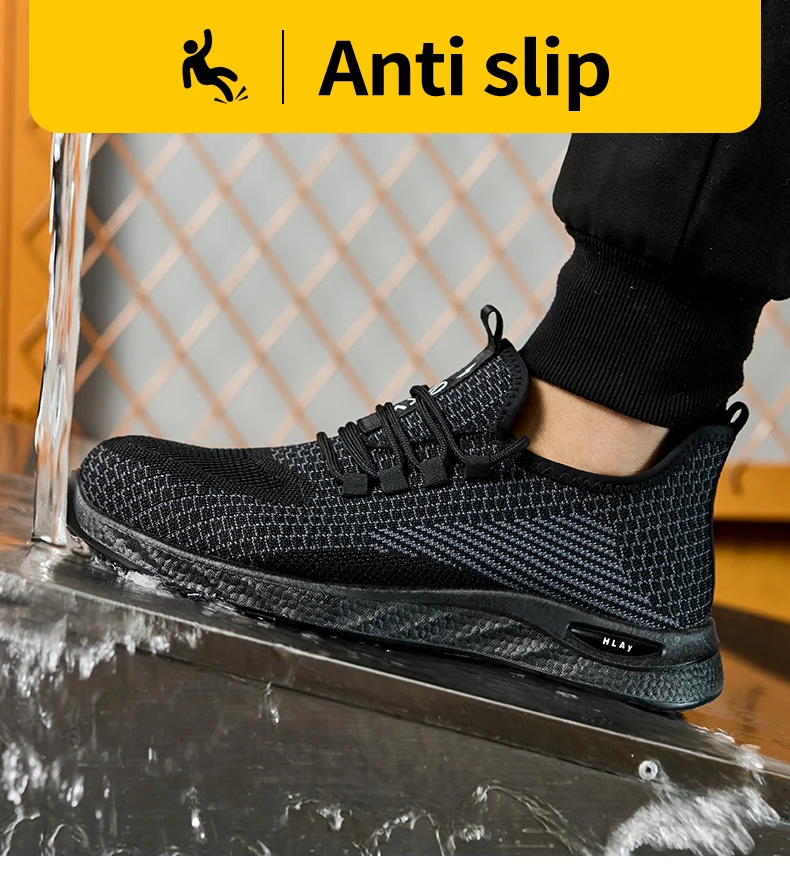 Men's Safety Shoes, Breathable Work Sports Shoes, Puncture and Smash Resistant Work Boots, Safety Protective Shoes Tactical Boot