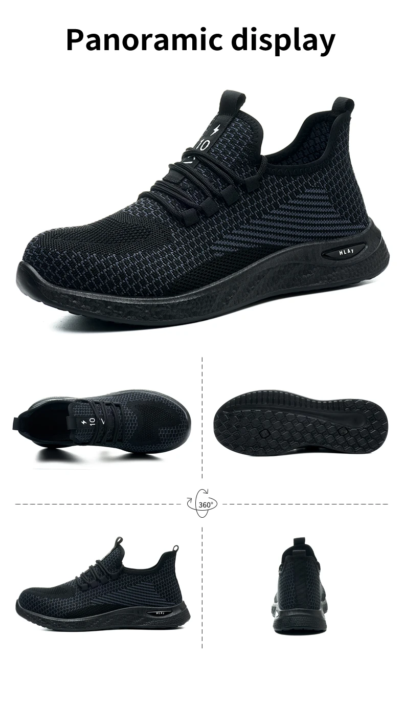 Men's Safety Shoes, Breathable Work Sports Shoes, Puncture and Smash Resistant Work Boots, Safety Protective Shoes Tactical Boot