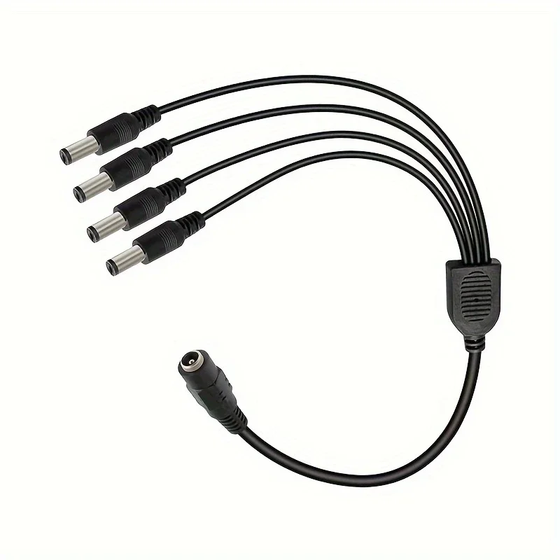 DC Power Splitter Cable 1 Female to 2/4/8 Male Y-Shaped Adapter with 12V Output 5.5mm x 2.1mm Connector for Cameras