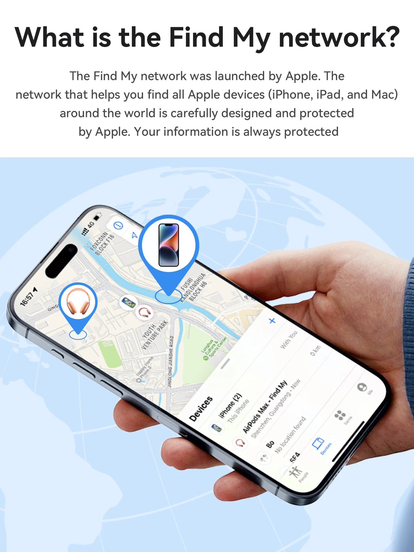 HOCO E94 Airtag GPS Intelligent Positioning Pets Dog Key Trackers Smart Anti-lost Device with Case Tracking Find My Elderly Kids