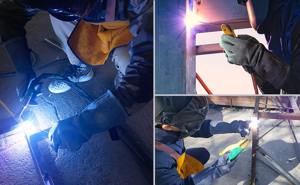 Welding Gloves, Tig/Mig Welding Glove, BBQ Oven Glove, Guantes Para Soldar, Heat-Insulated Mittens