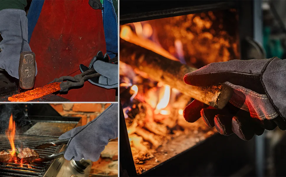 Welding Gloves, Tig/Mig Welding Glove, BBQ Oven Glove, Guantes Para Soldar, Heat-Insulated Mittens