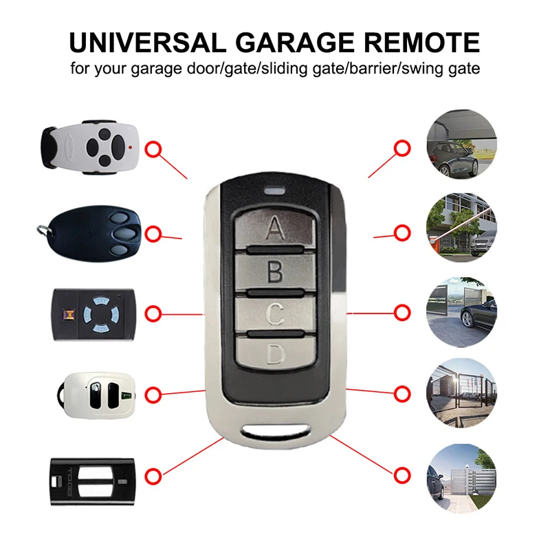 280MHz-868MHz Garage Door Opener Multi-Frequency Remote Duplicator Code Grabber Clone Multi-brand Electric Gate Barrier Keychain