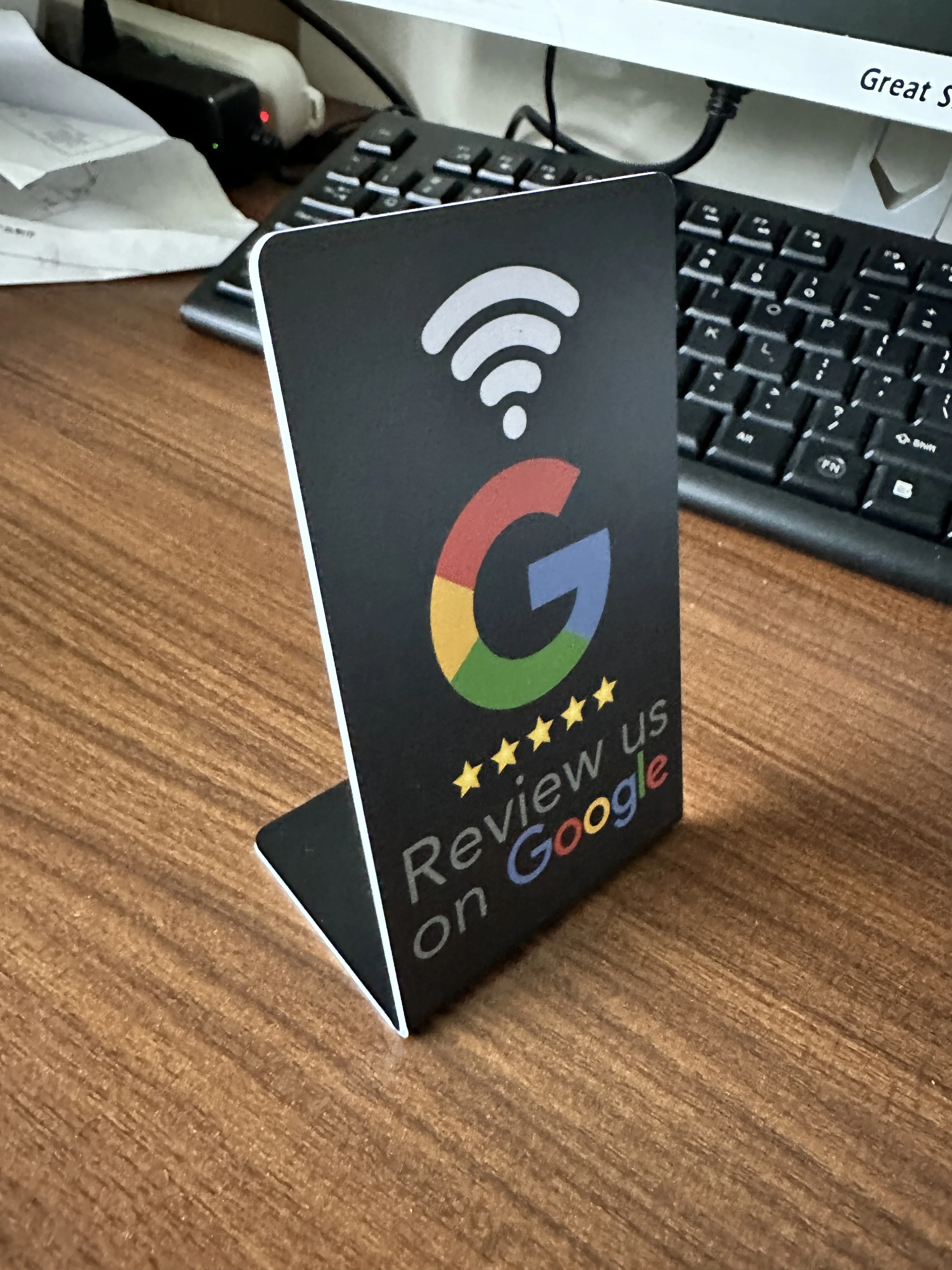 13.56Mhz Programmable Google Review Card NFC Station Table Acrylic Stickers Waterproof NFC Stand Google Review Card