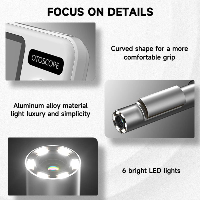 4.5 Inch Digital Otoscope HD1080P 3.9mm Ear Picker Ear Camera 6 LEDs Ear Wax Removal Tool Ear Cleaning Stick For Child Adults