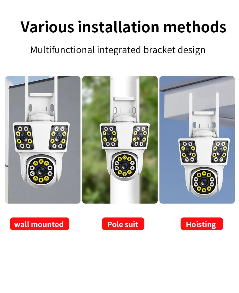 IPC360 HOME 3 lens 3 Screens IP Outdoor Camera WIFI Motion Tracking PTZ Video CCTV Camera Dual Lens Waterproof Security System