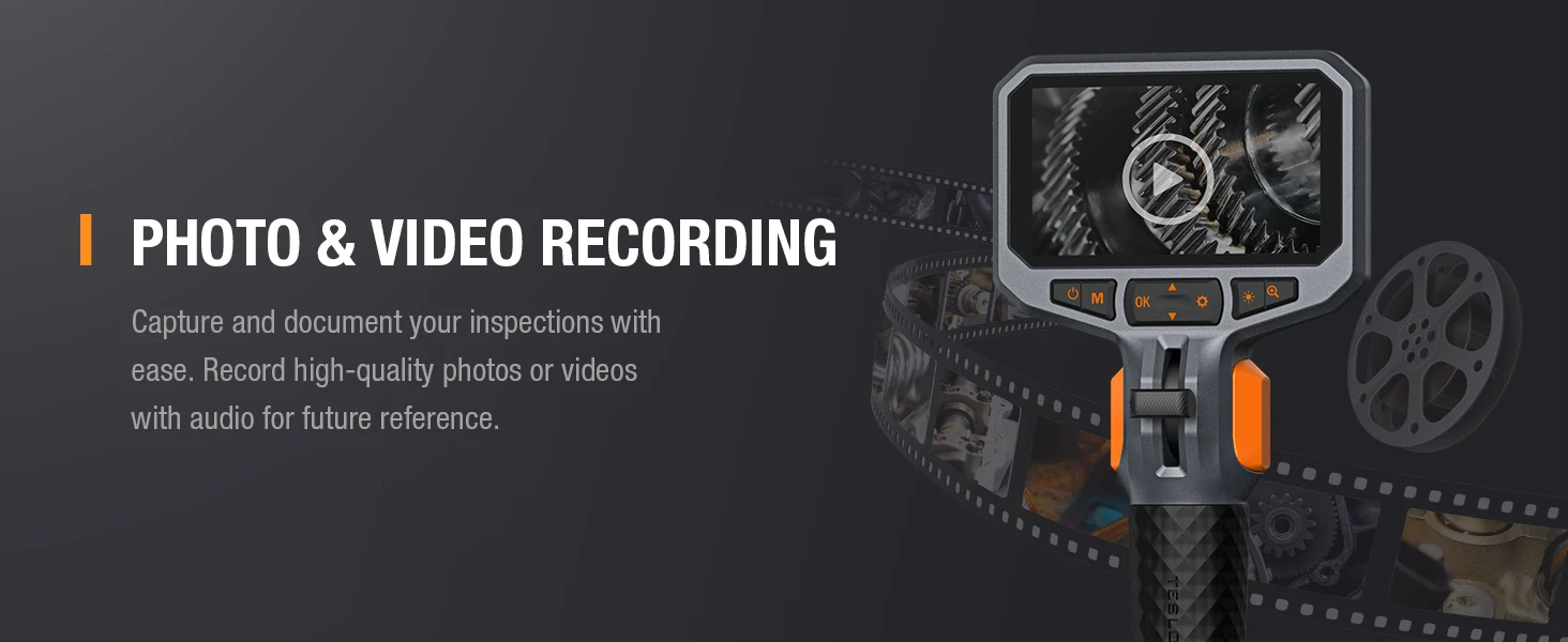 TESLONG TD450S 4.5 Inch Screen Articulating Borescope 1080P Two Way 360° Steering Endoscope Camera with 32GB TF Card