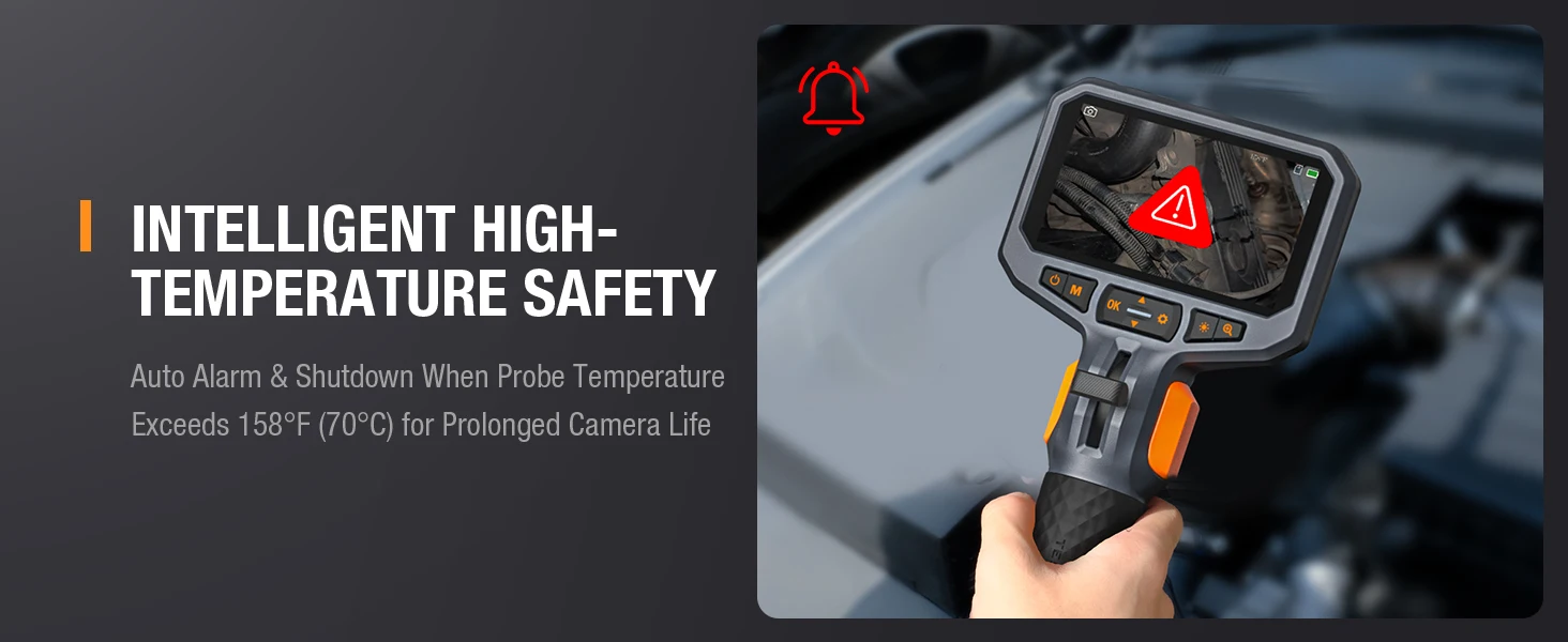 TESLONG TD450S 4.5 Inch Screen Articulating Borescope 1080P Two Way 360° Steering Endoscope Camera with 32GB TF Card