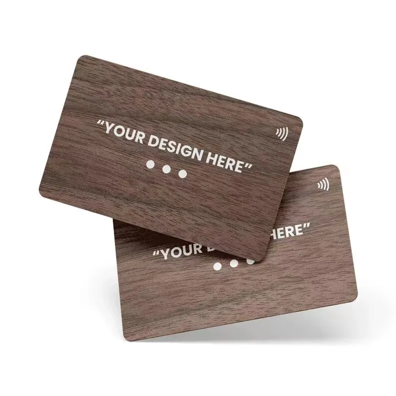 2/5/10Pcs Blank Walnut Business Card RFID Ultralight Card Smart NFC Card for DIY Arts Craft Project Laser Engraving Material