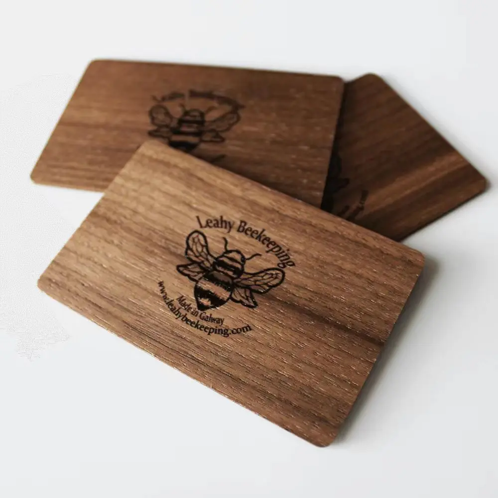 2/5/10Pcs Blank Walnut Business Card RFID Ultralight Card Smart NFC Card for DIY Arts Craft Project Laser Engraving Material