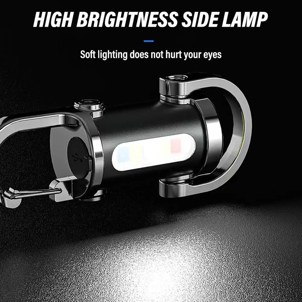 1200LM Super Bright Mini Keychain Flashlight Ultra-Bright LED Keychain Portable LED Work Light with Power Bank 3 Modes