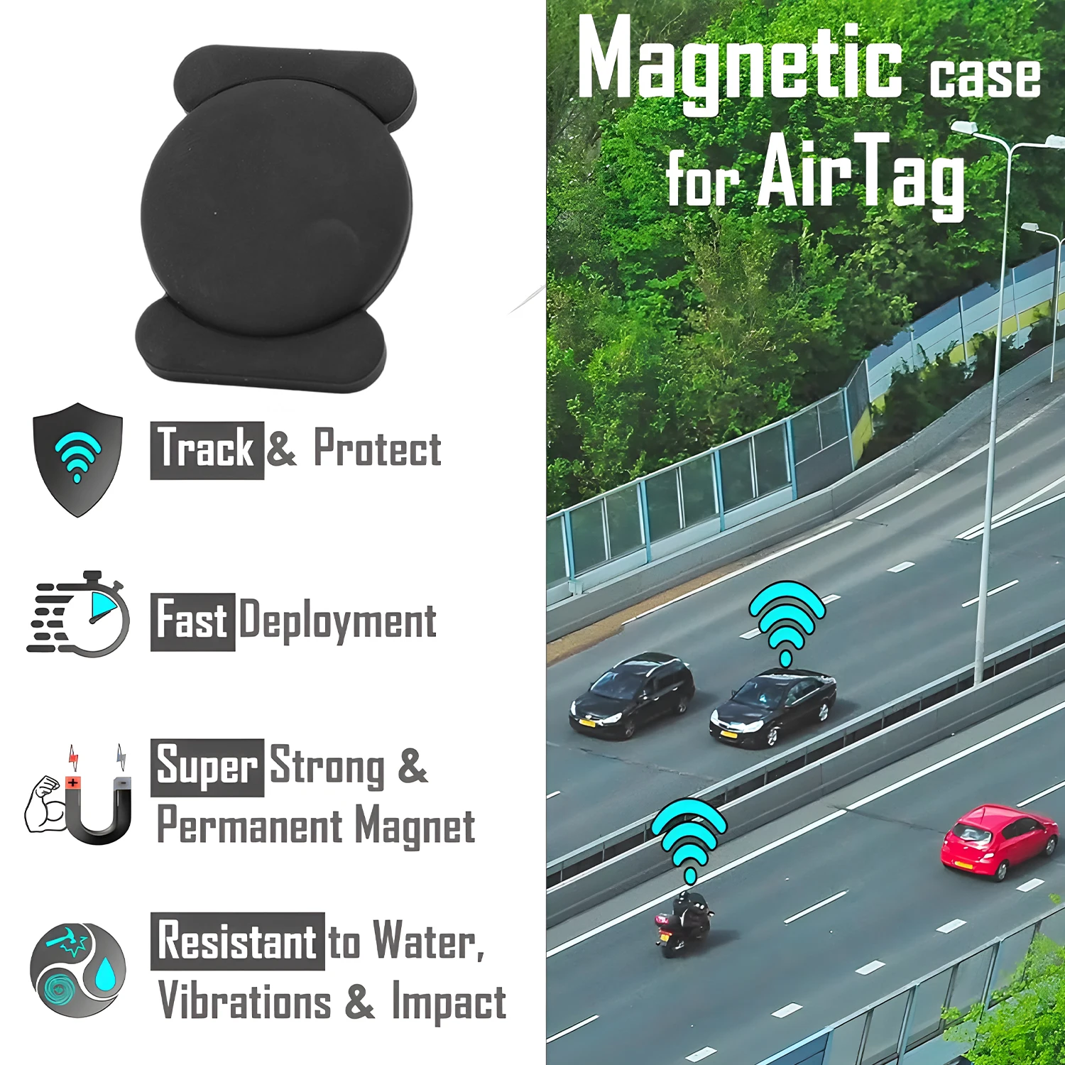 Magnetic Smart Tag Locator for Apple AirTag Mini GPS Tracker Magnetic Car Vehicle Protable Anti-lost Case Bluetooth Localizador