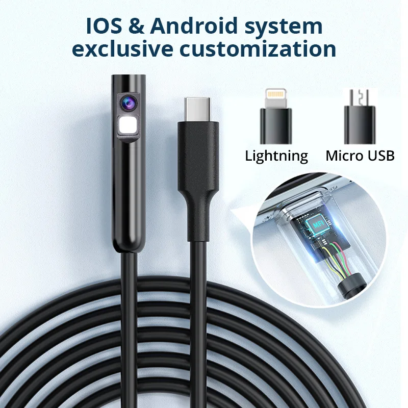 2MP OTG Endoscope Camera Automotive Boroscope Inspection Camera Device For Apple Iphone IOS Smart Phone Android Type C Cars
