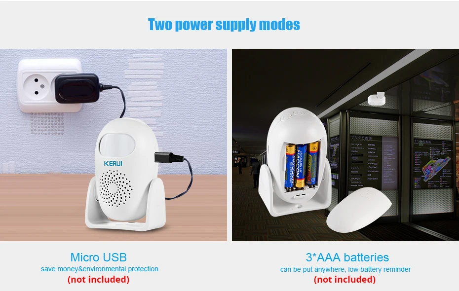 KERUI M120 PIR Motion Sensor Alarm Infrared Anti-Theft Burglar Welcome Chime Human Motion Detector Garage Shop Home Security