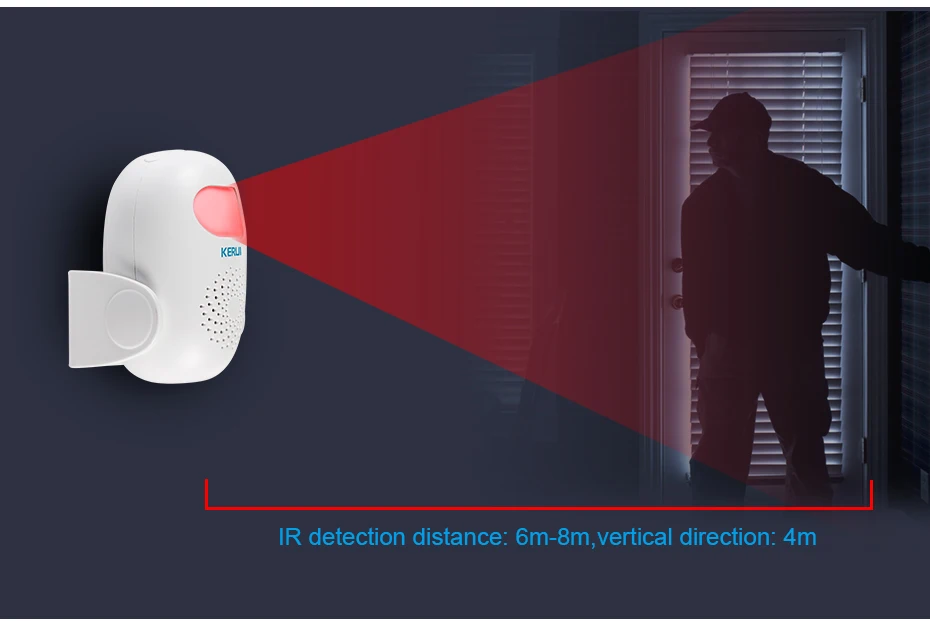 KERUI M120 PIR Motion Sensor Alarm Infrared Anti-Theft Burglar Welcome Chime Human Motion Detector Garage Shop Home Security