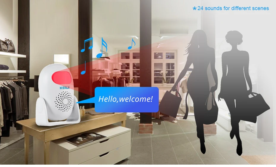 KERUI M120 PIR Motion Sensor Alarm Infrared Anti-Theft Burglar Welcome Chime Human Motion Detector Garage Shop Home Security