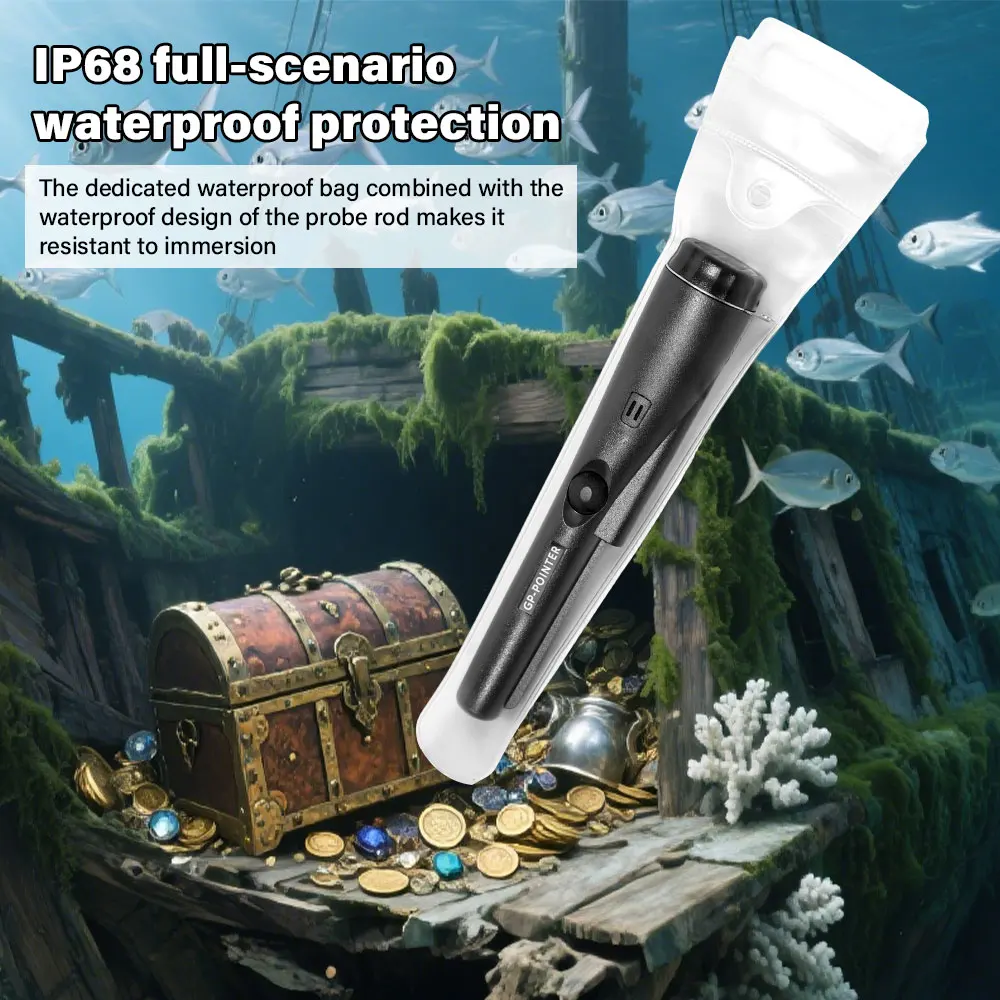 Protable NEW High QualityHandheld Metal Detector GP-pointer Waterproof Positioning Rod Detecting With Bracelet LED Lights